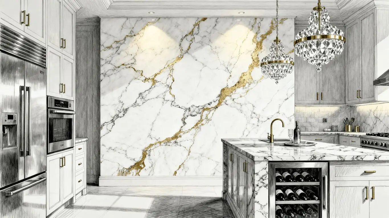 The ultimate guide to designing with a luxury Calacatta backsplash