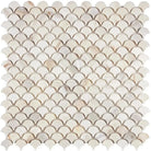 Calacatta Oro (Gold) Select Fan (Raindrop) Mosaic Marble Tile-American Stone