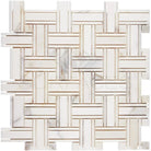 Calacatta Oro (Gold) Select Triple-Weave (w/Calacatta Oro (Gold) Select) Mosaic Marble Tile-American Stone