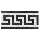 Carrara White Royale 3 1/2X7 Greek Key Border (w/ Black)-American Stone