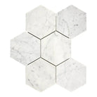 Carrara White Royale 5" Hexagon Mosaic Marble Tile-American Stone
