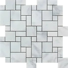 Carrara White Royale Mini-Versailles Pattern Mosaic Marble Tile-American Stone