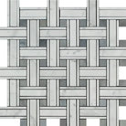 Carrara White Royale Triple-Weave (w/Blue-Gray) Mosaic Marble Tile-American Stone