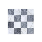 Checkerboard Bardiglio Prime and Calacatta Gold Marble 12X12 Set-American Stone