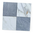 Checkerboard Bardiglio Prime and Calacatta Gold Marble 18X18 Set-American Stone