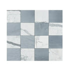 Checkerboard Bardiglio Prime Imperiale and Statuary - Statuario White 18X18 Set-American Stone