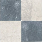 Checkerboard Bardiglio Prime Marble and Carrara White Royale Marble 12X12 Tumbled Set-American Stone