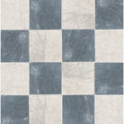 Checkerboard Bardiglio Prime Marble and Carrara White Royale Marble 12X12 Tumbled Set-American Stone