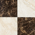 Checkerboard Emperador Dark Oro Marble and Diano Royal Marble 18X18 Set-American Stone