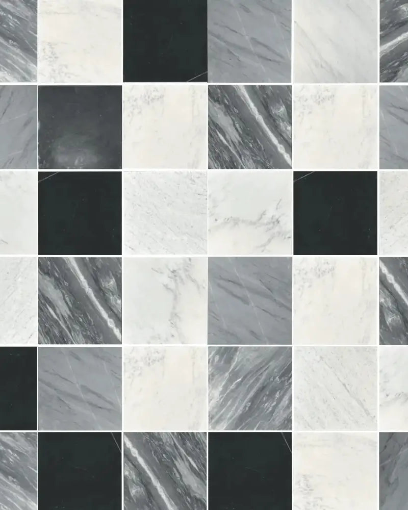 Checkerboard Rosso Levanto Royale and Dolomite Prestige Prestige 12X12 Set-American Stone