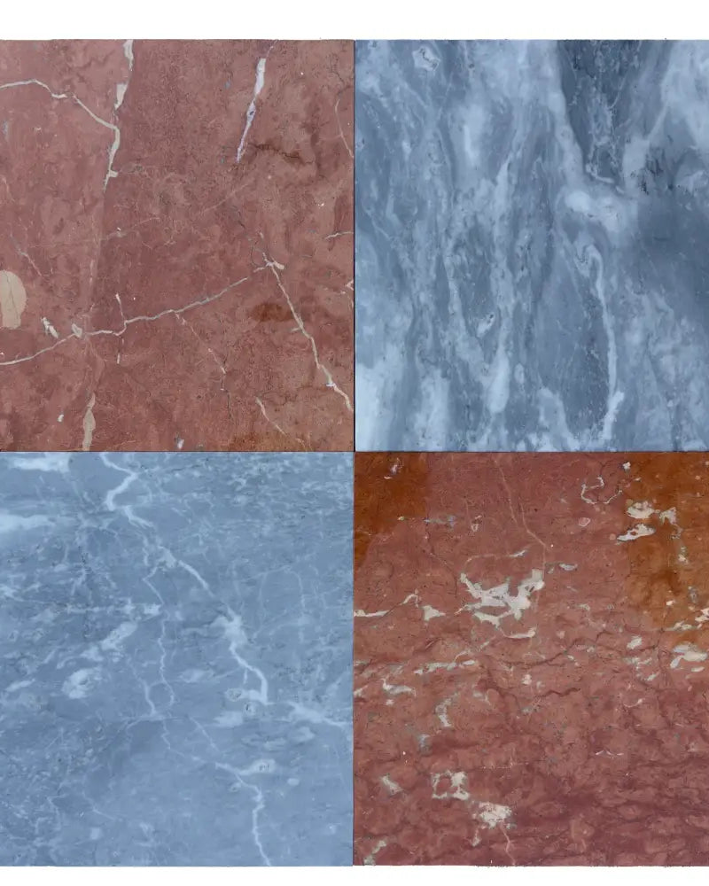 Checkerboard Rosso Levanto Royale and Dolomite Prestige Prestige 12X12 Set-American Stone