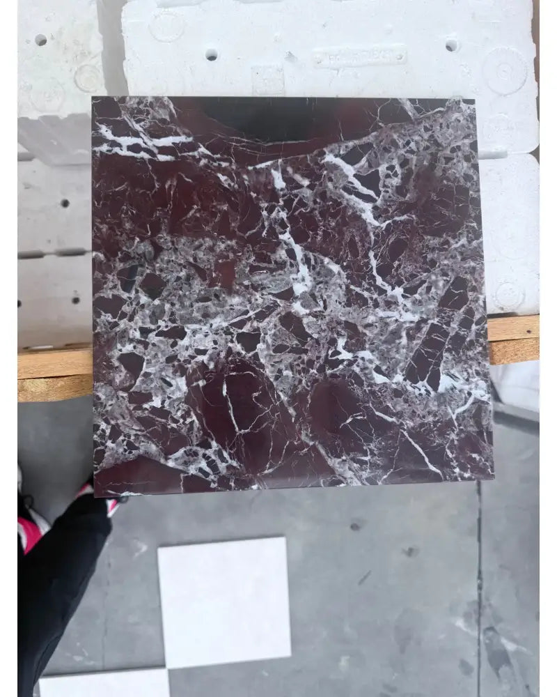 Checkerboard Rosso Levanto Royale and Crema Marfil Select 12X12 Set-American Stone