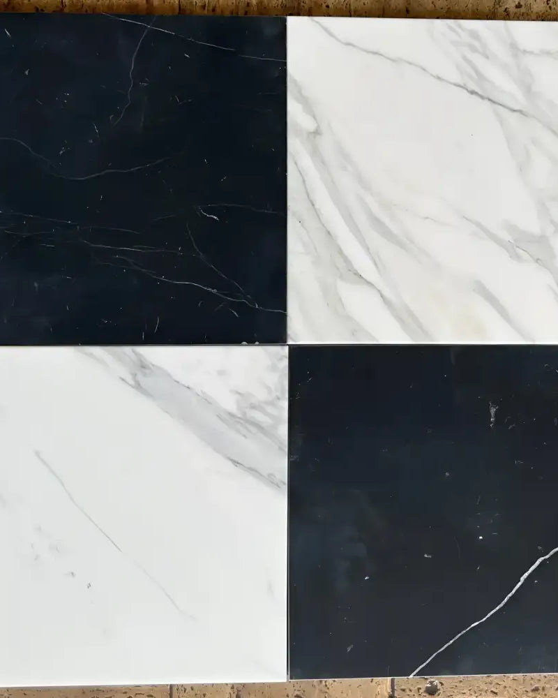 Checkerboard Rosso Levanto Royale and Crema Marfil Select 12X12 Set-American Stone