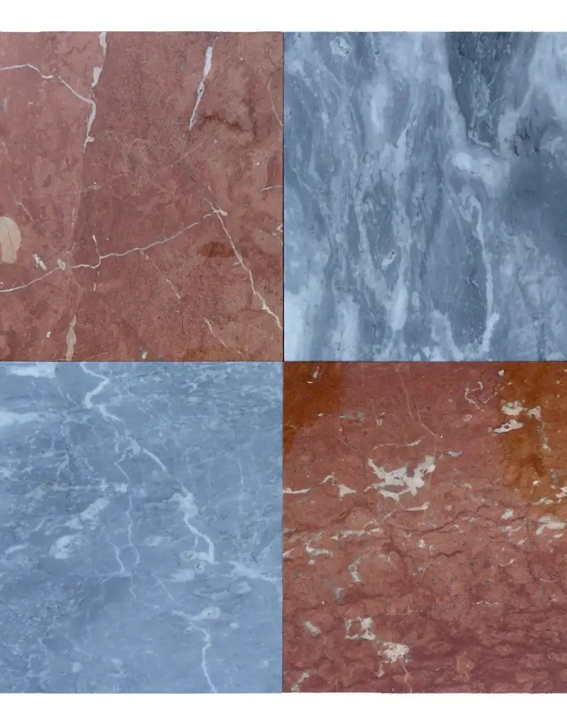 Checkerboard Rosso Levanto Royale and Crema Marfil Select 12X12 Set-American Stone