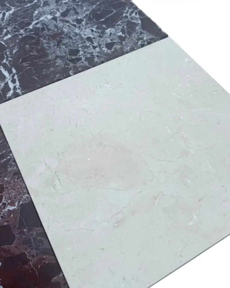 Checkerboard Rosso Levanto Royale and Crema Marfil Select 12X12 Set-American Stone