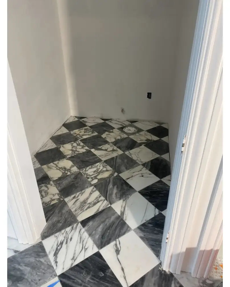 Checkerboard Rosso Levanto Royale and Crema Marfil Select 12X12 Set-American Stone