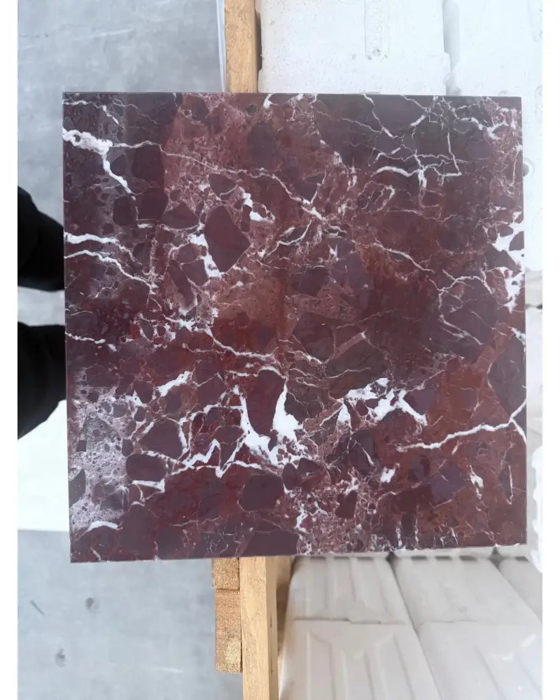 Checkerboard Rosso Levanto Royale and Crema Marfil Select 12X12 Set-American Stone