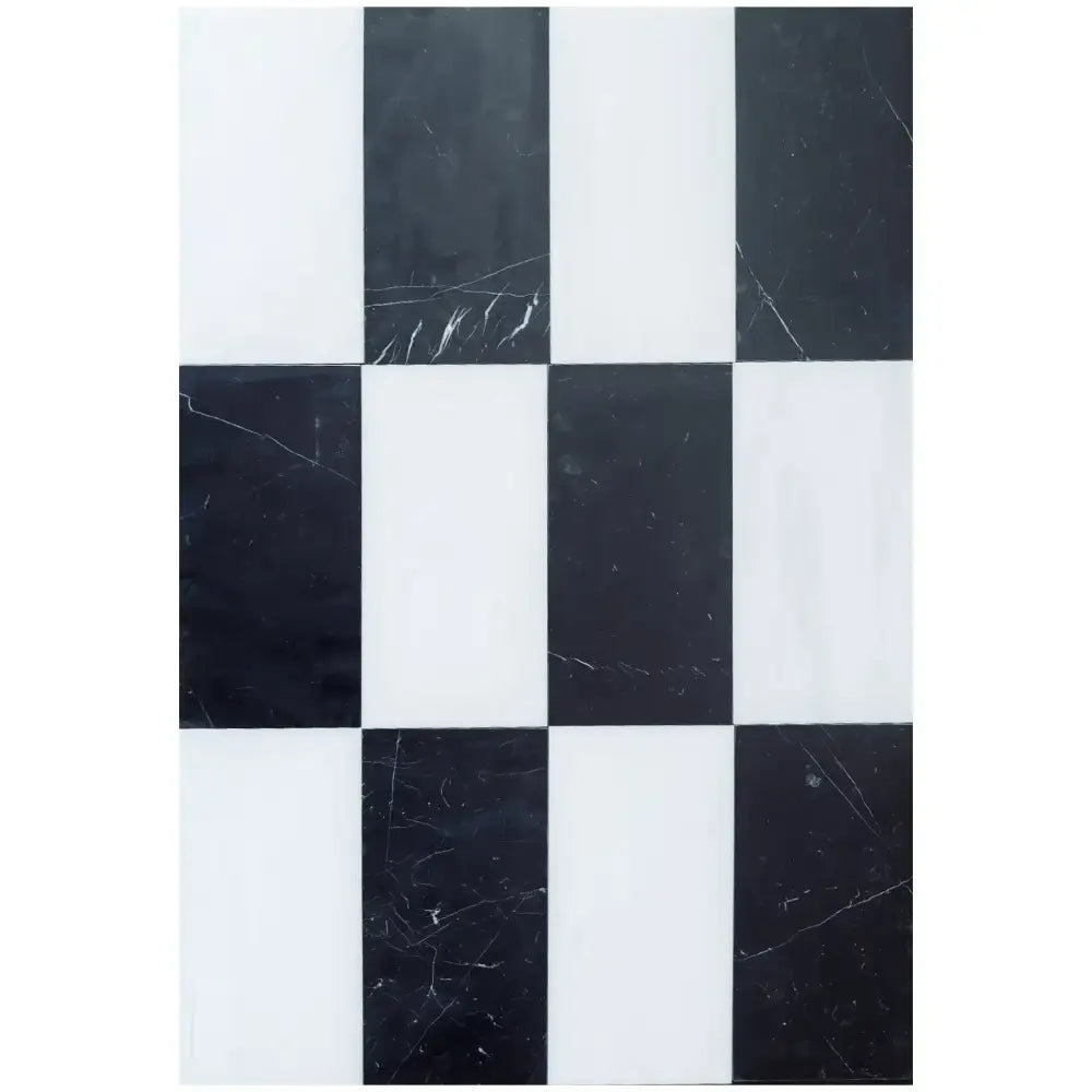 Como in Dolomite Prestige Prestige 6X12 and Nero Marquina Prestige 6X12 Set-American Stone
