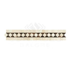 Crema Marfil Select Marble 2X12 BIAS Border w/ Emp. Dark Dots Polished-American Stone