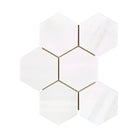 Dolomite White Prestige (White Dolomite) 4" Hexagon Mosaic Marble-American Stone