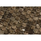 Emperador Dark Oro Marble 1" Hexagon Mosaic Polished-American Stone