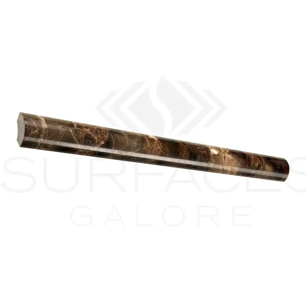Emperador Dark Oro Marble 1X12 Quarter-Round Trim Liner Polished-American Stone