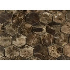 Emperador Dark Oro Marble 2" Hexagon Mosaic Polished-American Stone