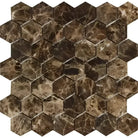 Emperador Dark Oro Marble 2" Hexagon Mosaic Polished-American Stone