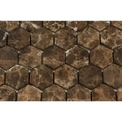 Emperador Dark Oro Marble 2" Hexagon Mosaic Tumbled-American Stone