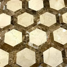 Emperador Dark Oro Marble 2" Vortex Hexagon (w/ Crema Marfil) Mosaic Polished-American Stone