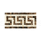Emperador Dark Oro Marble 3 1/2X7 Greek Key Border (Emp. Dark+C. Marfil) Polished-American Stone