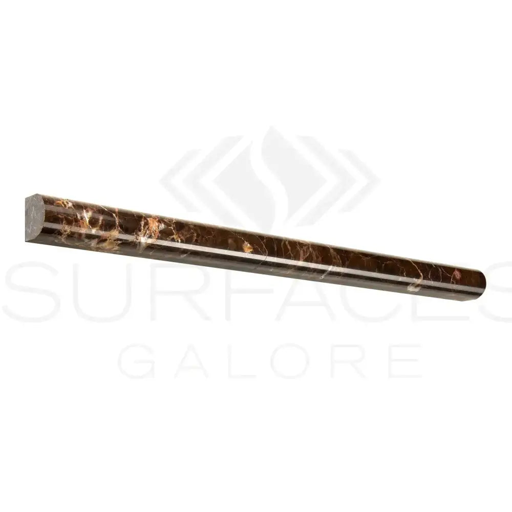 Emperador Dark Oro Marble 3/4X12 Bullnose Liner Polished-American Stone