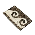 Emperador Dark Oro Marble 3 7/8X12 Wave Border (Emp. Dark+C. Marfil) Polished-American Stone