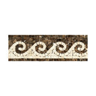Emperador Dark Oro Marble 3 7/8X12 Wave Border (Emp. Dark+C. Marfil) Polished-American Stone
