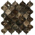 Emperador Dark Oro Marble 3 inch Lantern (Arabesque / Moroccan / Baroque) Mosaic Polished-American Stone