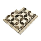 Emperador Dark Oro Marble Florida Flower Corner (Crema Marfil+Emp. Light+Emp. Dark)Polished-American Stone