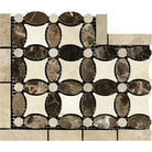 Emperador Dark Oro Marble Florida Flower Corner (Crema Marfil+Emp. Light+Emp. Dark)Polished-American Stone