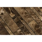 Emperador Dark Oro Marble Manhattan (Random-Strip) Mosaic Polished-American Stone