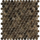 Emperador Dark Oro Marble Penny-Round Mosaic Polished-American Stone