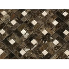 Emperador Dark Oro Marble Pinwheel (Mini) w/ C. Marfil Dots Mosaic Polished-American Stone