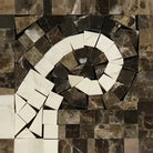 Emperador Dark Oro Marble Wave Border Corner (Emp. Dark+C. Marfil) Polished-American Stone