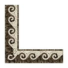 Emperador Dark Oro Marble Wave Border Corner (Emp. Dark+C. Marfil) Polished-American Stone