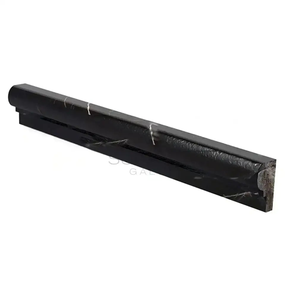 Nero Marquina Prestige/Black 2X12 OG-1 (Single-Step Chair Rail Trim) Liner-American Stone