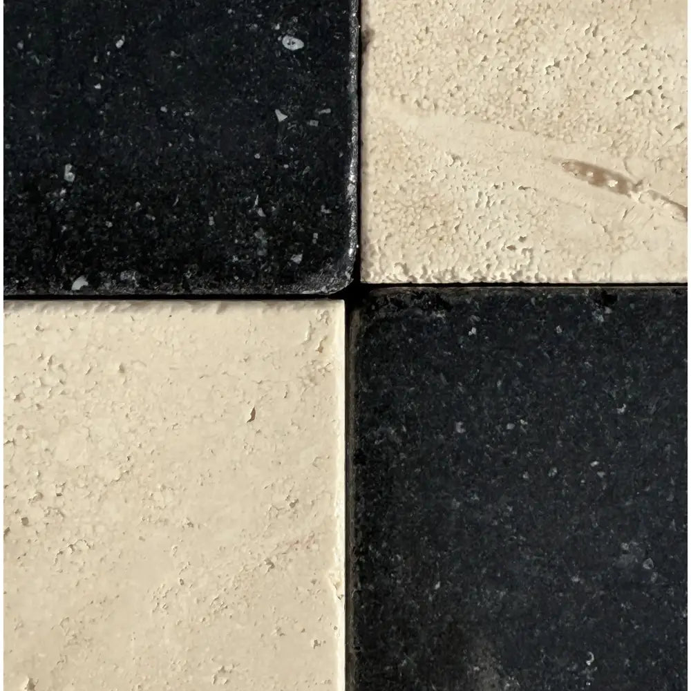 Nero Marquina Prestige (Black) Marble 12X12 Tumbled-American Stone