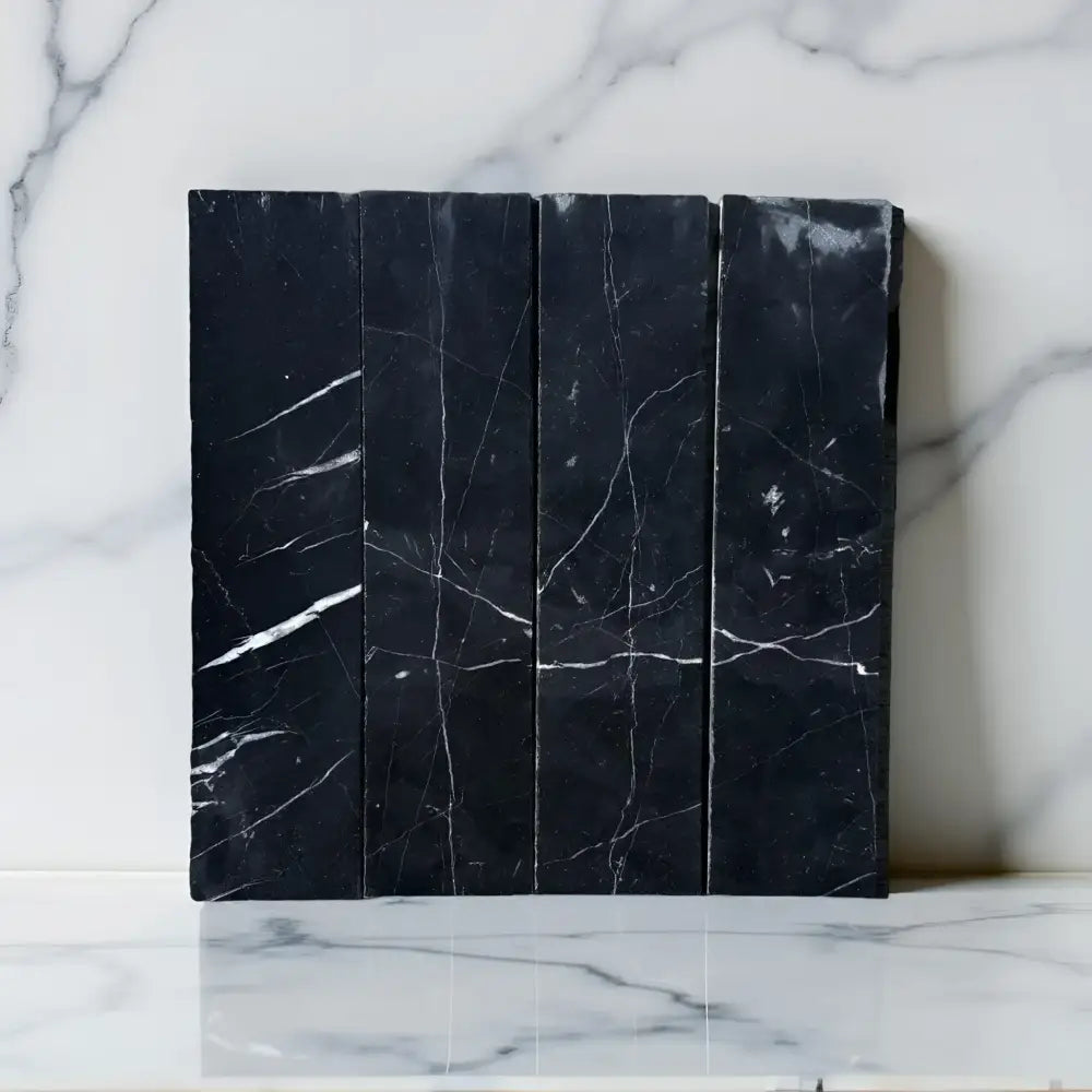 Nero Marquina Prestige Marble 3" X 12" Field Tile-American Stone