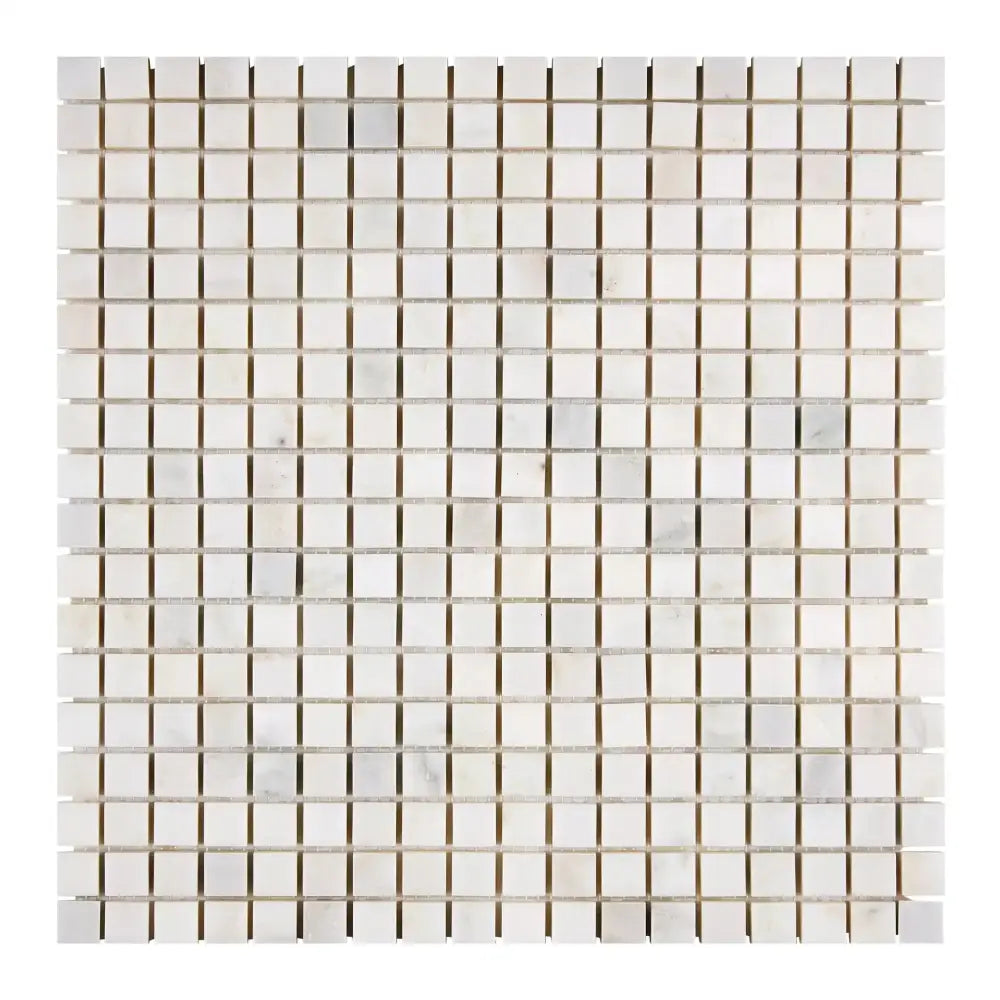 Oriental White Aurora / Asian Statuary 5/8X5/8 Marble Mosaic-American Stone