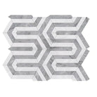 Oriental White Aurora / Asian Statuary Berlinetta Design w/Blue-Gray Marble Mosaic-American Stone