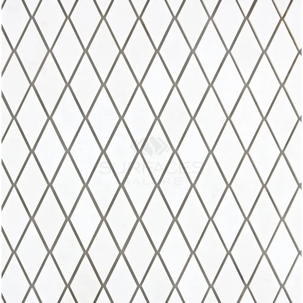 Thassos Supreme 1X2 Diamond / Rhomboid Mosaic Marble-American Stone