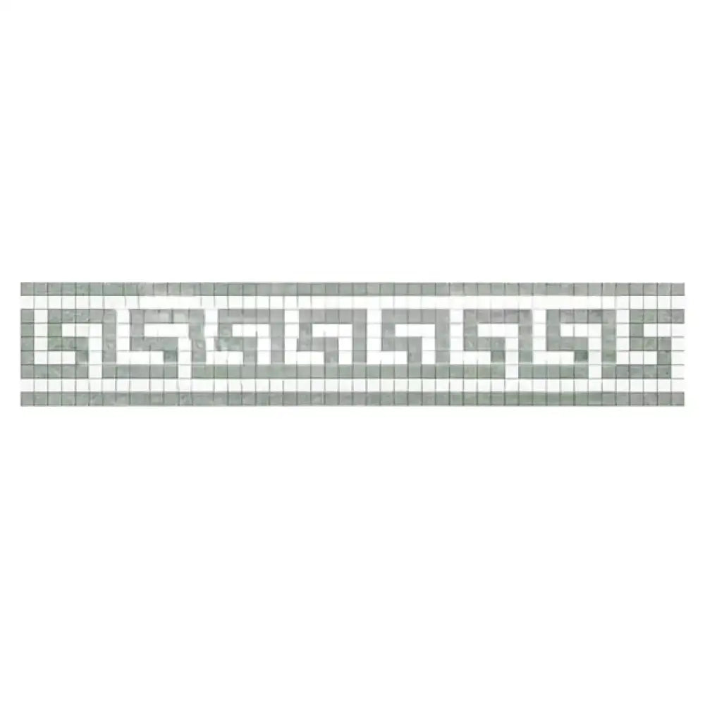 Thassos Supreme 3 1/2X7 Greek Key Border (w/ Ming-Green) Marble-American Stone