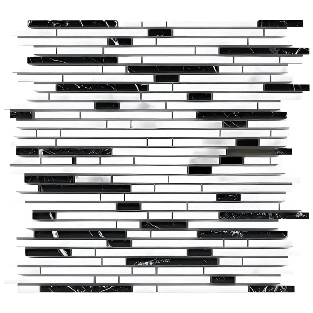 Thassos Supreme Bamboo Sticks (Thassos Supreme + Carrara + Black) Mosaic Marble-American Stone